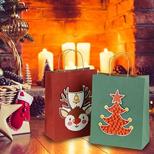 BagDream Medium Gift Bags with Handles 8x4.25x10.5 Inch Red 25 Pack