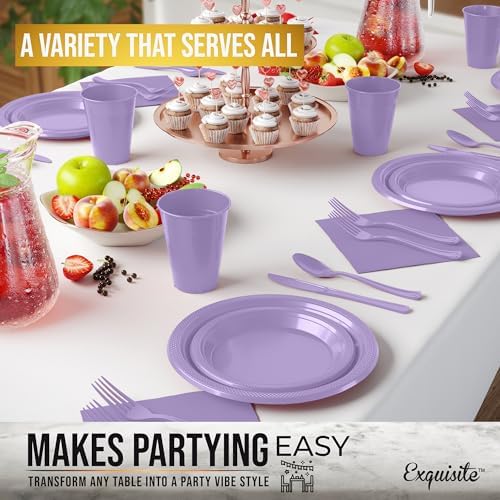 Exquisite 350 Pcs Lavender Plates and Napkins Party Supplies Plate Sets