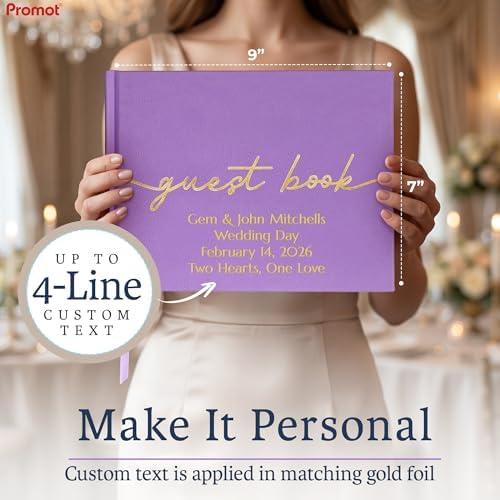 Promot Personalized Guestbook (Lavender Purple) - 110 Lined Pages