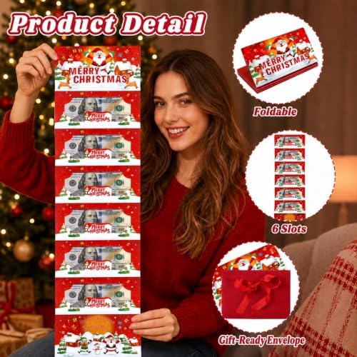 Christmas Gift Card Book for Adults, Money Holder for Cash Gift