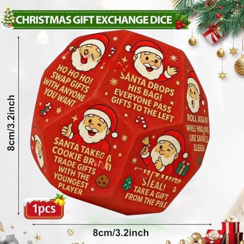 Christmas Santa Swap Gift Exchange Dice,Hilarious Exchange Party Game Dice Game,Christmas Stocking Stuffers Gift Exchange Dice Games,Exchange Gifts Family Gamefor Xmas,Party,Family Night,Holiday