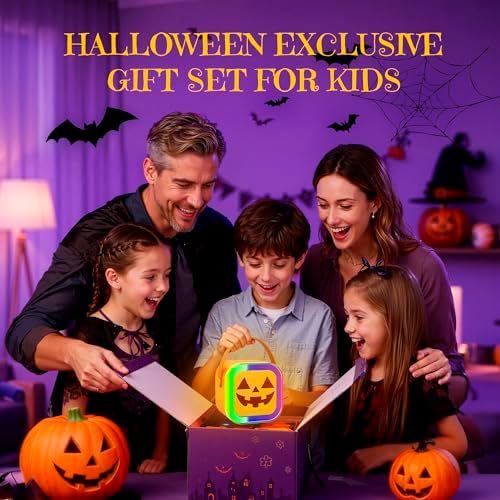 IROO Mini Karaoke Machine for Kids, Halloween Party Supplies & 2025 TOP Toy Gifts Ideas for Girls Boys Ages 4-12, Portable MP3 Player with 2 Wireless Mics for Birthday Christmas Singing Games（Pumpkin）