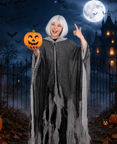 Grim Reaper Costume, Halloween Hooded Cloak, Scary Halloween Cosplay Costumes for Adult