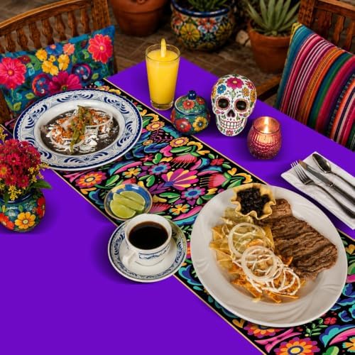 6 Pcs Mexican Fiesta Plastic Tablecloth,108 x 54 Inch
