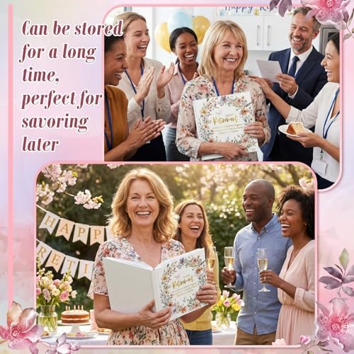 Retirement Guest Book with 2 Markers 8.7'' Square, White, Flowers