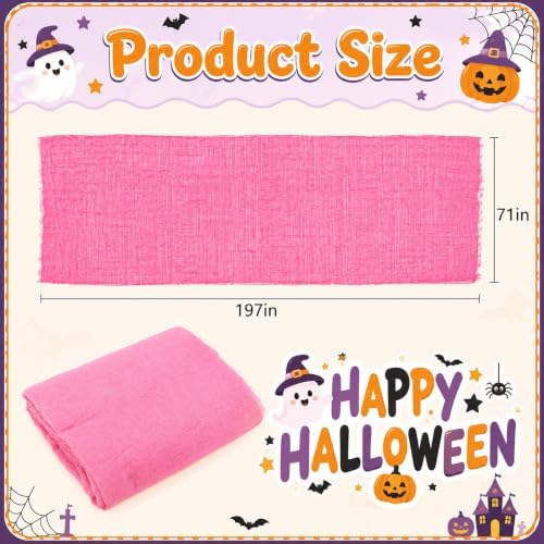 197"x71" Pink Halloween Scary Gauze, Spooky Cloth Party Decoration