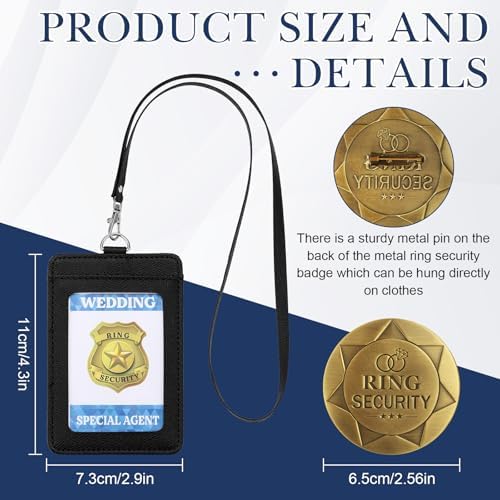 Gejoy Ring Bearer Security Box Wedding Set with Badge