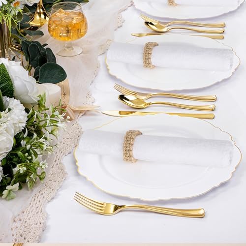 Meplait Napkin Rings Set of 6, Boho Napkins Holders Ring for Table, Brown