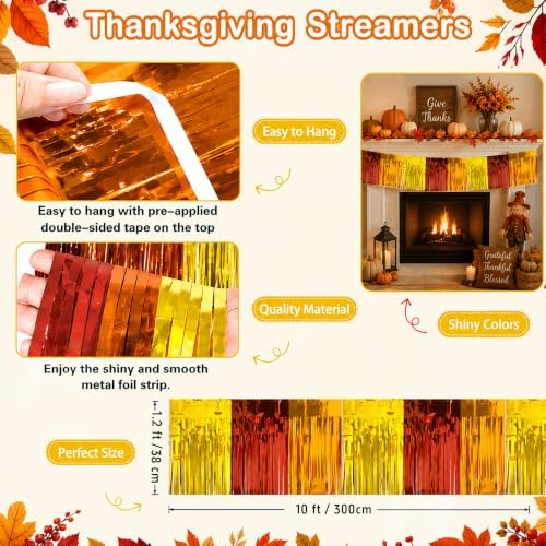 Thanksgiving Decorations - 2 PCS Thanksgiving Banner Streamers | Fall Decor