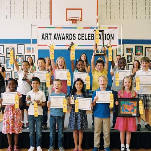 Tingjoo 50 Pcs Great Artist Ribbons 8 x 2 Inches Award Ribbons with Cards and Strings, Prize Achievement Honorable Mention for Team Competition Rewards Participation Gift Prizes