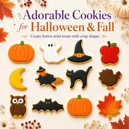 Mini Halloween Cookie Cutters Set,12 Pcs Stainless Steel Holiday Shapes