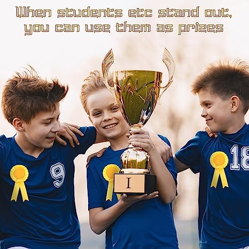 Hanaive 12 Pcs Blank Award Ribbon 9st Place Prize Rosette,Yellow