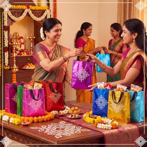 Dansydaisy 24 Pack Indian Return Gifts Non Woven Bags Bulk for Pooja
