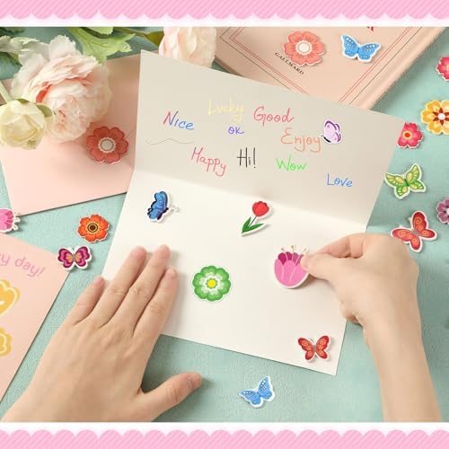 600Pcs Flower Foam Stickers Spring Butterfly Adhesive Stickers