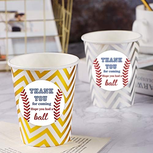 50 Baseball Stickers, Baseball Birthday Party Favor Thank You Label Stickers, Baseball Theme Party Supplies, 2 Inch