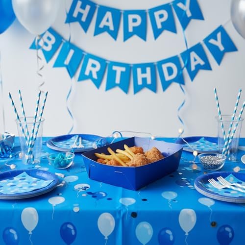 25 Pcs Paper Food Tray 4 lb Large Food Boats Nacho Plates Disposable Serving Snack Trays Large Paper Trays Boat for Nachos, Hotdogs, Tacos, Fries (Navy Blue)