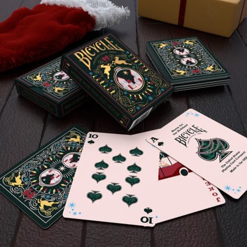 Bicycle Home for The Holidays Collectible Standard 52 Deck of Cards, Poker Size, Stocking Stuffers, Small, Family & Kids Card Game Night