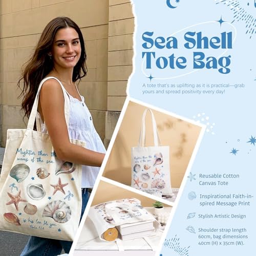 Gifts for Women, 8pcs Ocean Happy Birthday Gifts for Women, Christmas Ideas Inspirational Get Well Soon Gift Baskets Mothers Day Box w/Seashell Tote Bag for Her Mom Sister Friend Friendship