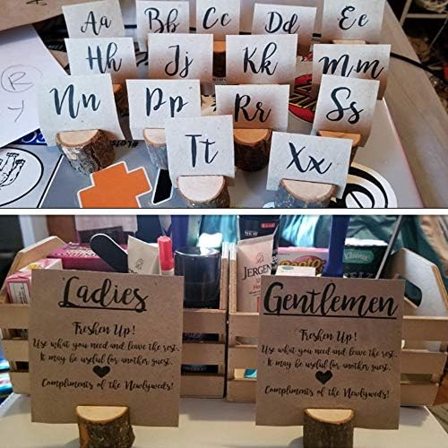 Rustic Wood Table Numbers Holder Wood Place Card Holder Party Wedding Table Name Card Holder Memo Note Card (50pcs)