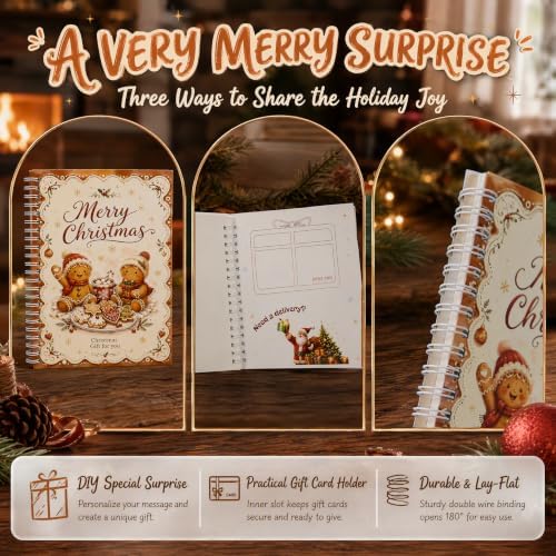 Christmas Gift Card Book,Merry Christmas Gift Card Booklet for Adults Teens