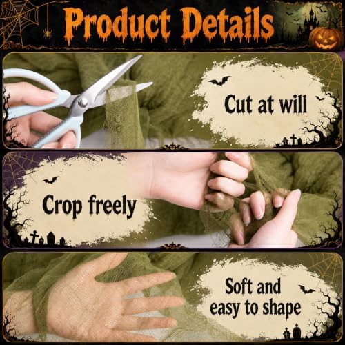 Tlswshsy 500'' x 39''Large Halloween Creepy Cloth, Spooky Gauze Decoration