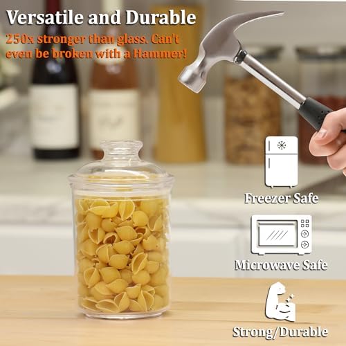 JOEY'Z 24oz Acrylic Airtight Candy Jar Cookie Jar - Candy Jars with Lids