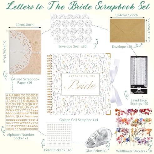 Humyoun Letters to Bride Scrapbook,12 X 12 Inch,Wildflower,Colorful
