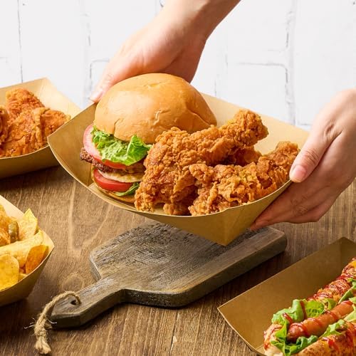ZORRITA 100 Pack 5 LB Extra Large Paper Food Trays