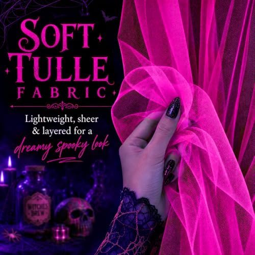 Mega-L Halloween Decorations, 3 Pack Halloween Tulle Backdrop Curtains