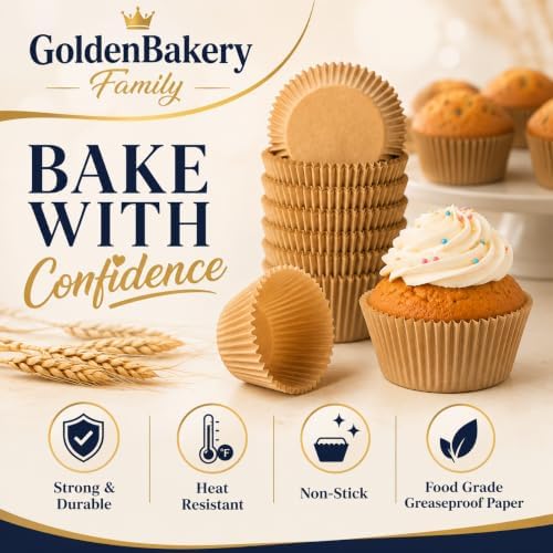 Mini Muffin Liners,500 pcs Natural Mini Cupcake Liners for Baking