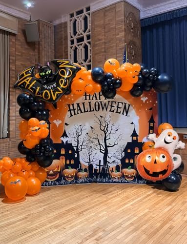 Halloween Balloon Garland Arch Kit, Orange and Black Balloons