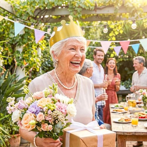 Okllen 100 Pcs Gold Paper Crowns for Adult, Bulk Adjustable Party Hats for Birthday, Baby Shower, Photo Props, Celebration Supplies (Foldable)