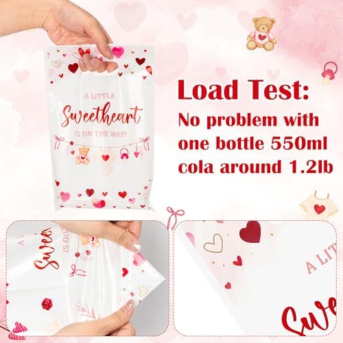 Haooryx Sweet Heart Bear Baby Shower Party Favor Bags Gift Wrap Decoration