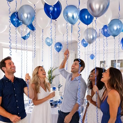 TONIFUL 250 Yards Blue Curling Ribbon 10mm Wide Balloon String DIY Decor