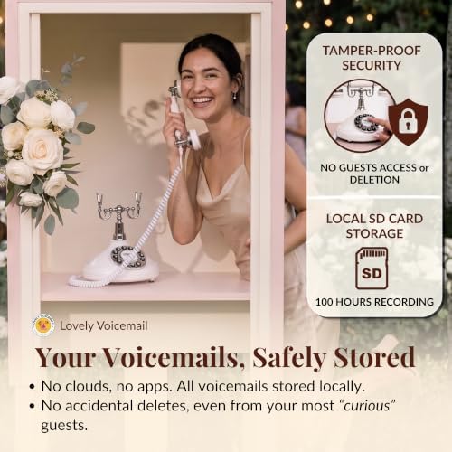Audio Guest Book, Voicemail Phone Guestbook, White & Black