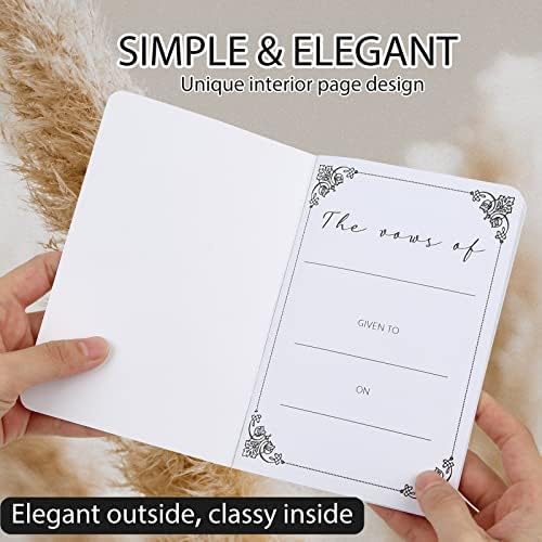 Wedding Vow Books His And Hers, Officiant Book For Wedding Ceremony, Gold Foil Wedding Notebook Bride Groom Booklet For Wedding Gifts, 28 Pages, 5.9" X 3.9", Wedding Journal, Terracotta beige