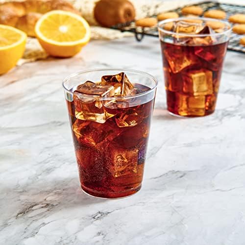 JOLLY CHEF 8 oz Clear Disposable Plastic Cups, 200 Pack Heavy-duty Clear Plastic Cups Perfect for Wedding, Thanksgiving, Christmas, Halloween Party