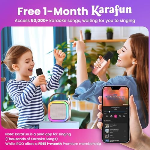 IROO Mini Karaoke Machine for Kids, Birthday Gifts Toys for Girls Ages 3-12