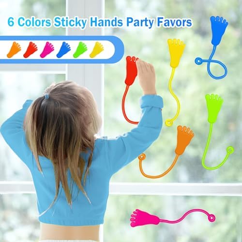 Sticky Hands Bulk 48 PCS Kids Party Favors Foot Shape Stretchy Sticky Hand