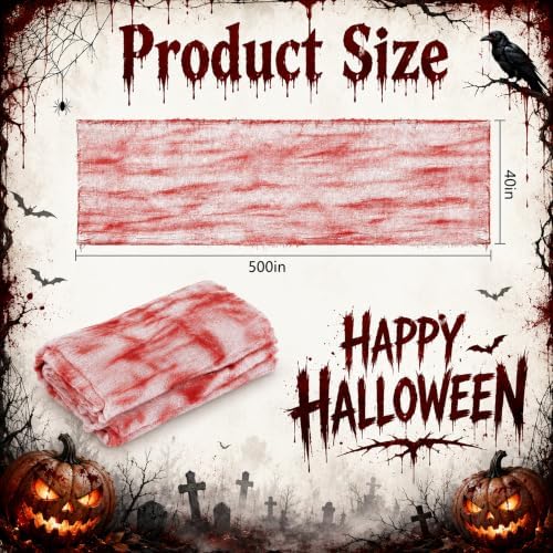 Tlswshsy 500'' x 39''Large Halloween Creepy Cloth, Spooky Gauze Decoration