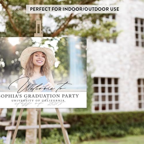 Andaz Press 16x20-Inch Personalized Canvas Welcome To My Graduation Party Sign, Classic, Custom Photo Class of 2026 Graduation Party Decorations, Graduation Welcome Sign, Personalized Graduation Sign