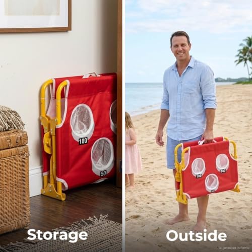 SPORT BEATS Metal Cornhole Game Set - 5-Hole Arcade Toss Game
