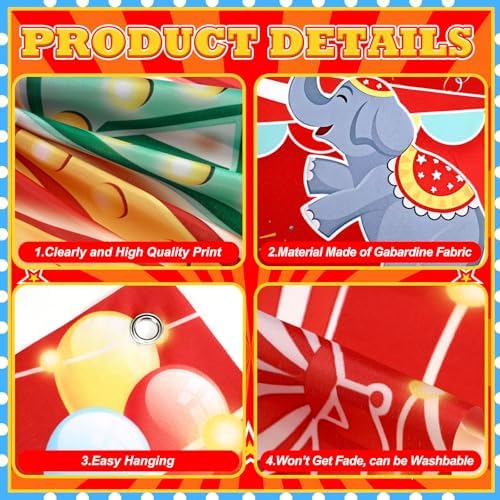 Remagr 3 Pcs Welcome to The Carnival Banner Circus Decorations