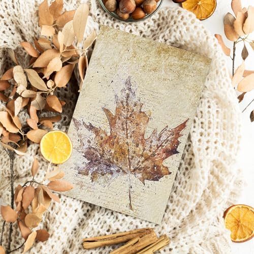 Whaline 32 Pack Fall Leaves Thank You Cards Vintage Maple Leaves Pumpkin Greeting Cards with Envelope Stickers Blank Note Card for Autumn Harvest Thanksgiving Holiday, 4 x 6 Inch