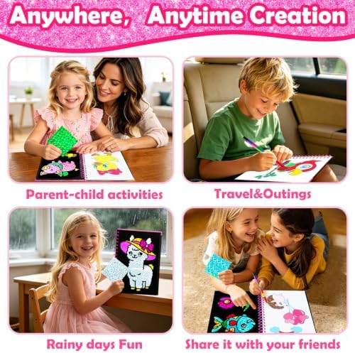 FUNNYB&G Foil Art Craft Kit for Kids, Sparkly Birthday Gift Toy for Kids