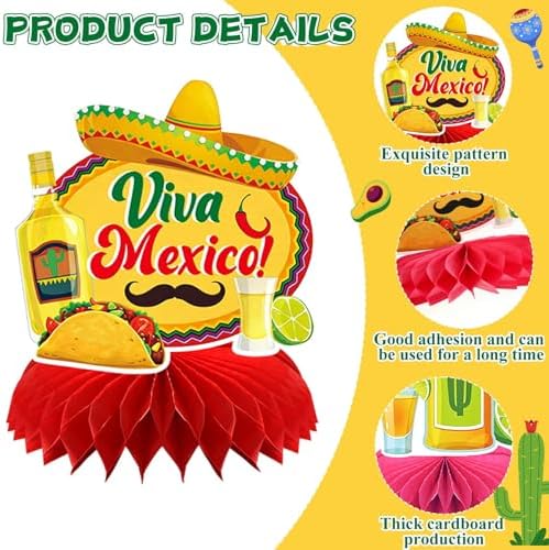 10Pcs Fiesta Party Decorations Mexican Cinco De Mayo Centerpieces