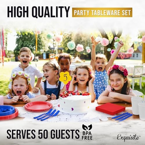 Exquisite 350 Pcs Patriotic Plates and Napkins Party Supplies Plate Sets
