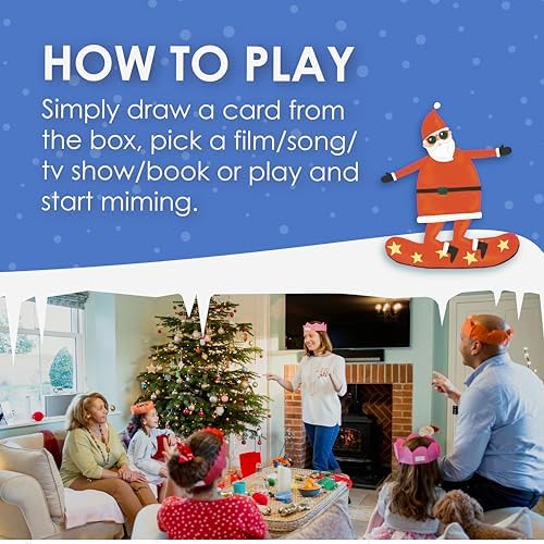 Talking Tables Crazy Charades Game, 60 Cards, Dinner Party, Fun Travel Pocket Games for Kids, Adults, Card Games, Xmas Stocking Stuffer Christmas, Ages 8+