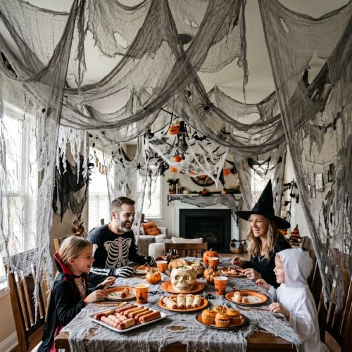 500'' x 39''Large Halloween Creepy Cloth, Spooky Gauze Decoration