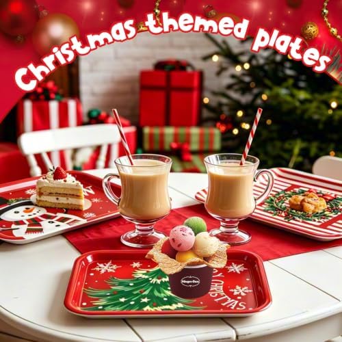 3Pcs 13x10 Inch Christmas Serving Trays Set